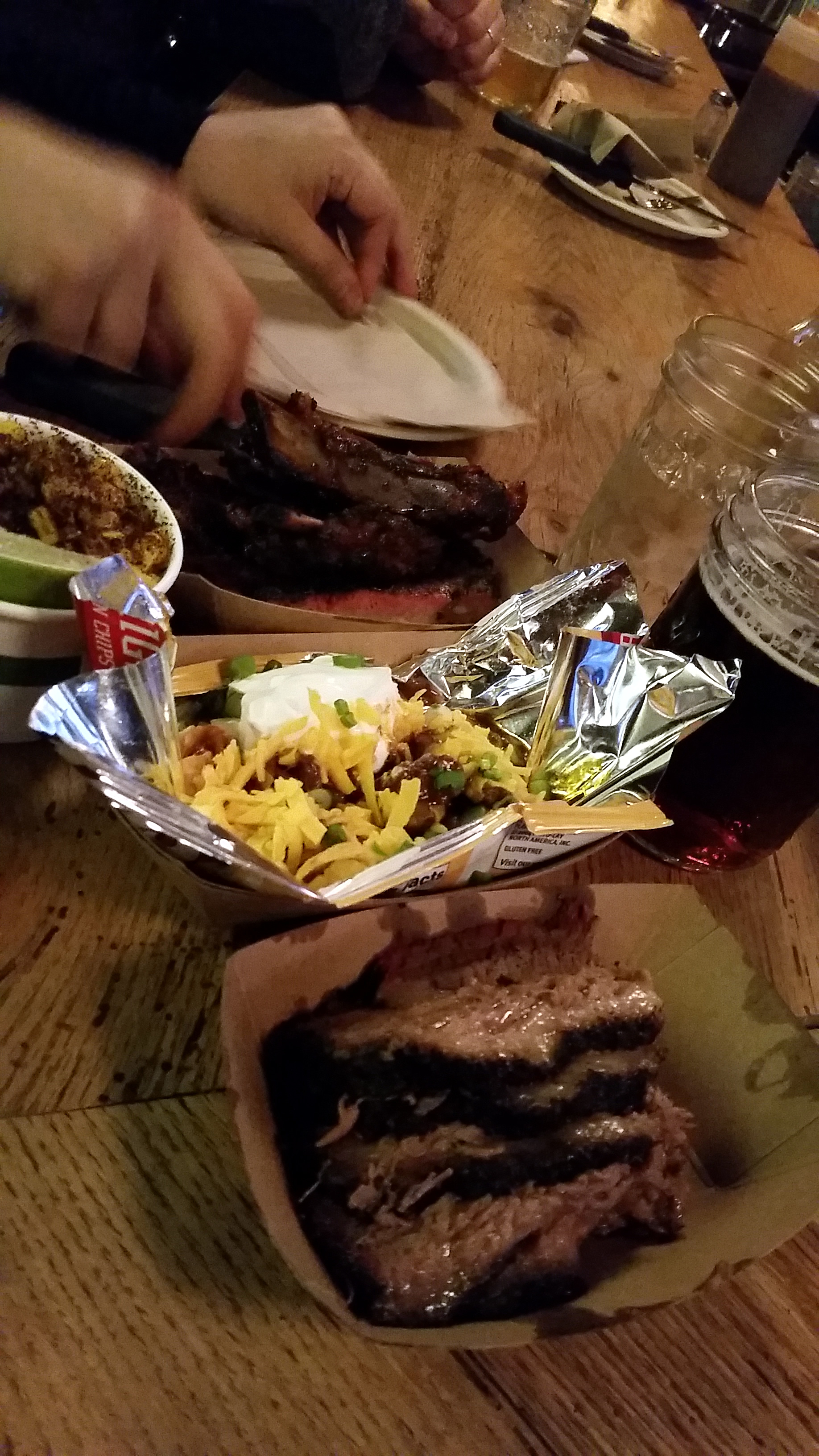 Ribs, Frito Pie, Beef Brisket, Corn in a Cup - Morgan's Brooklyn Barbecue - Photo by MC Krispy E